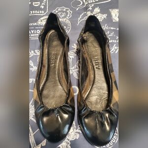Burberry Black and Brown Women's Flats